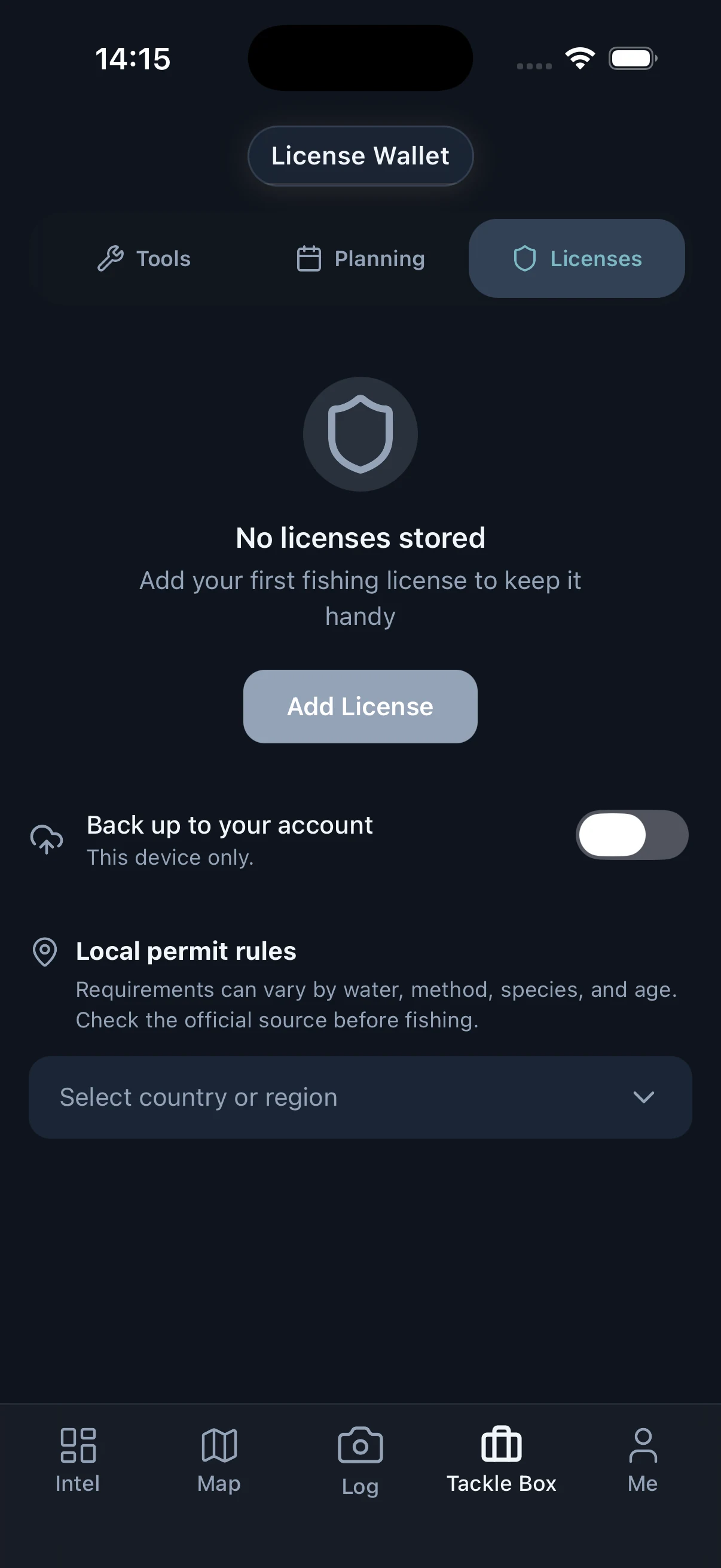 GILLI licence wallet with a stored permit file and expiry reminder